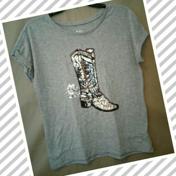 Justice Other - JUSTICE Girls size 16 Sequin Gray Jersey Tee